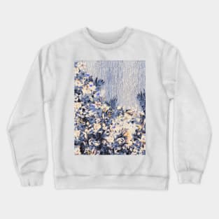 Floral and Crumpled Crepe Pattern Crewneck Sweatshirt